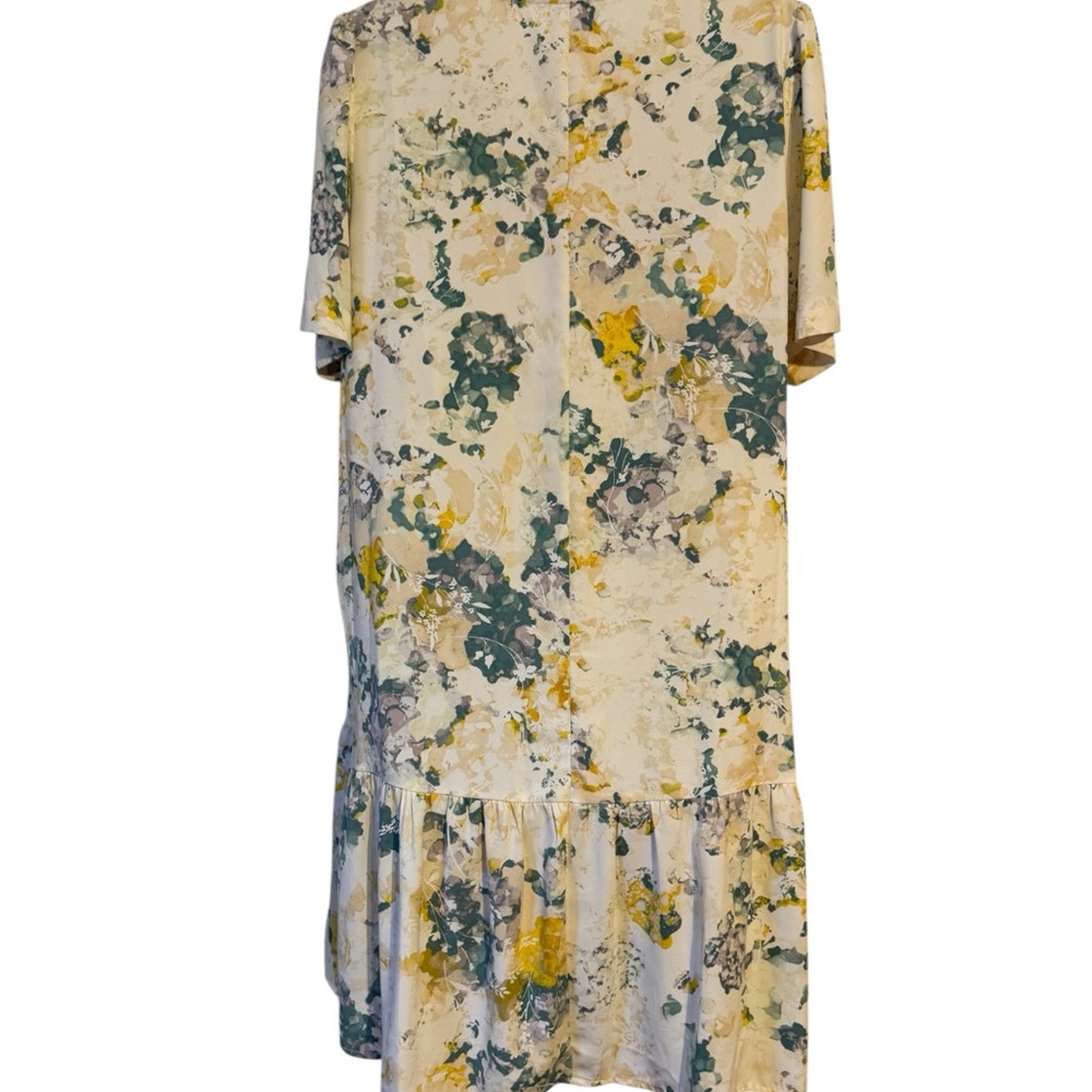 Pretty Summer Floral V-Neck Dress LARGE #CL - Picture 5 of 7